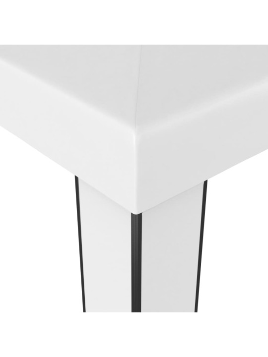 Dārza nojume ar dubulto jumtu, 3x6 m, balta
