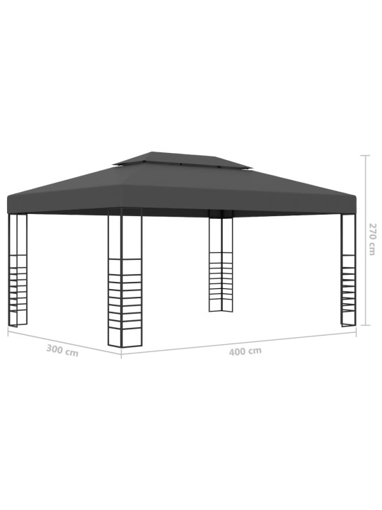 Dārza nojume, 3x4 m, antracītpelēka