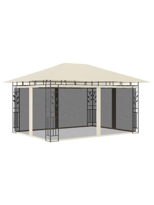 Dārza nojume ar moskītu tīklu, 4x3x2,73 m, 180 g/m², krēmkrāsas