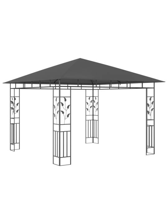 Dārza nojume ar moskītu tīklu, 3x3x2,73 m, 180 g/m², pelēka