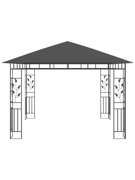 Dārza nojume ar moskītu tīklu, 3x3x2,73 m, 180 g/m², pelēka