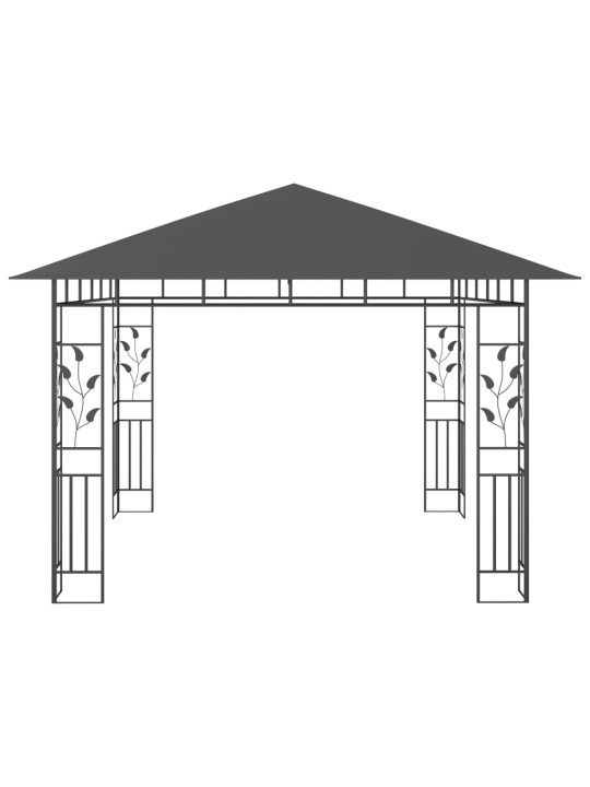 Dārza nojume ar moskītu tīklu, 3x3x2,73 m, 180 g/m², pelēka