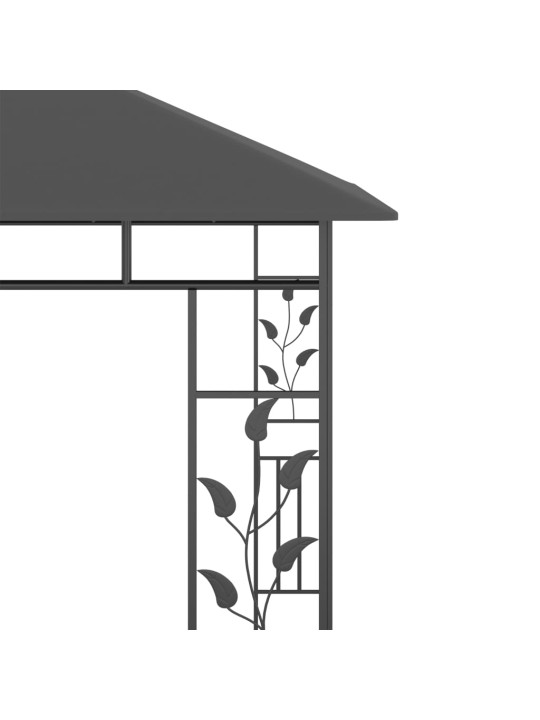 Dārza nojume ar moskītu tīklu, 3x3x2,73 m, 180 g/m², pelēka