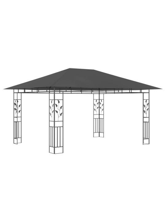 Dārza nojume ar moskītu tīklu, 4x3x2,73 m, 180 g/m², pelēka