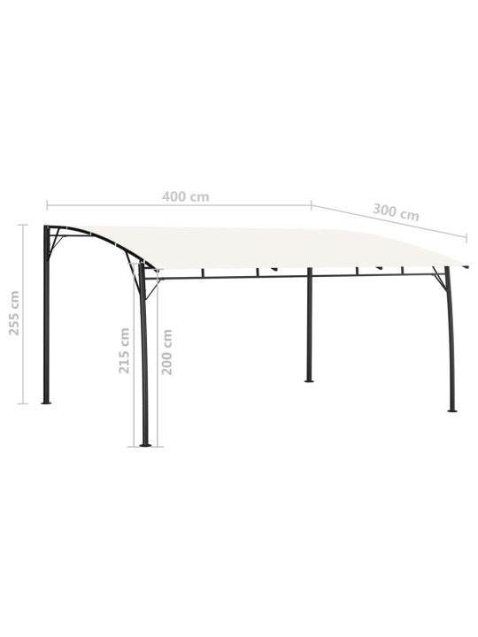 Dārza nojume, 4x3x2,55 m, krēmkrāsas