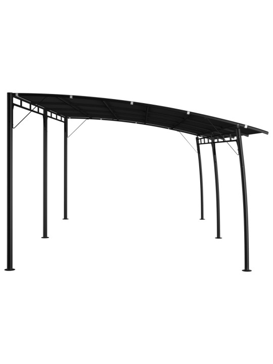 Dārza nojume, 6x3x2,55 m, antracītpelēka