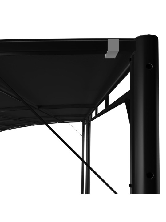 Dārza nojume, 6x3x2,55 m, antracītpelēka