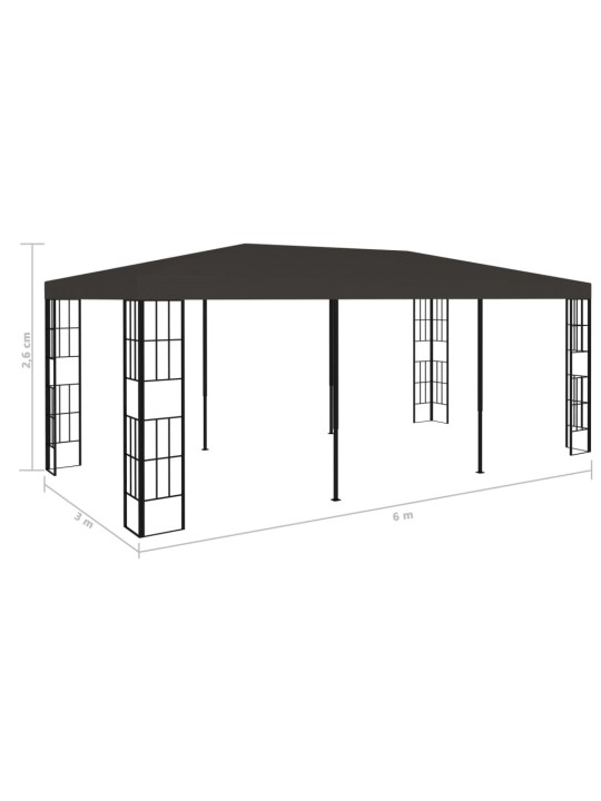 Dārza nojume, 3x6 m, antracītpelēka