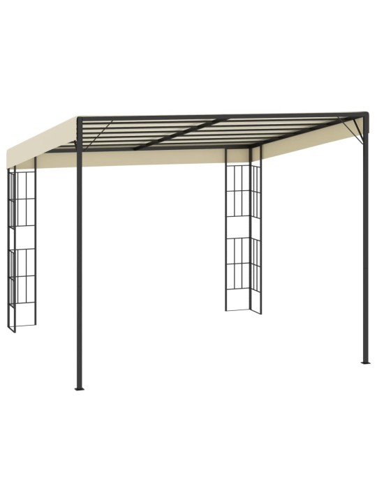 Dārza nojume, stiprināma pie sienas, 3x3 m, krēmkrāsas audums