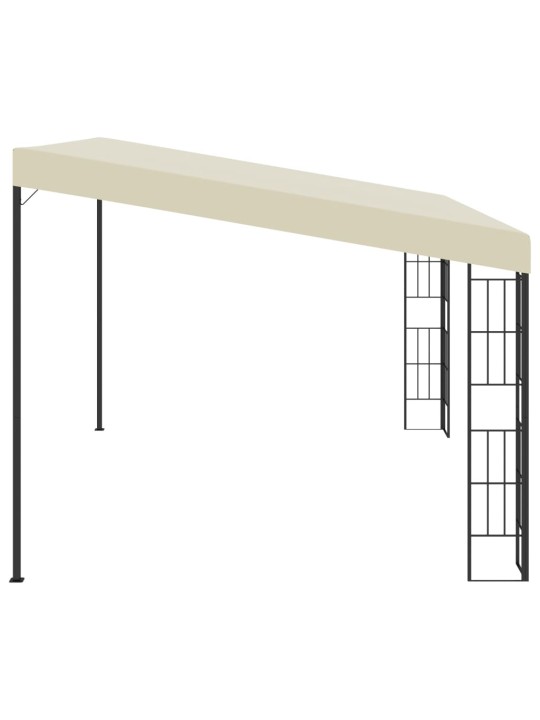 Dārza nojume, stiprināma pie sienas, 3x4 m, krēmkrāsas audums