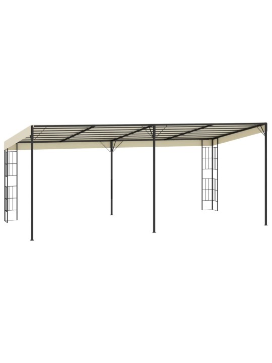 Dārza nojume, stiprināma pie sienas, 3x6 m, krēmkrāsas audums