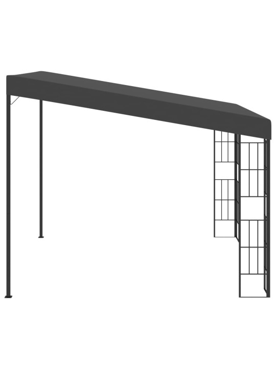 Dārza nojume, stiprināma pie sienas, 3x3 m, pelēks audums