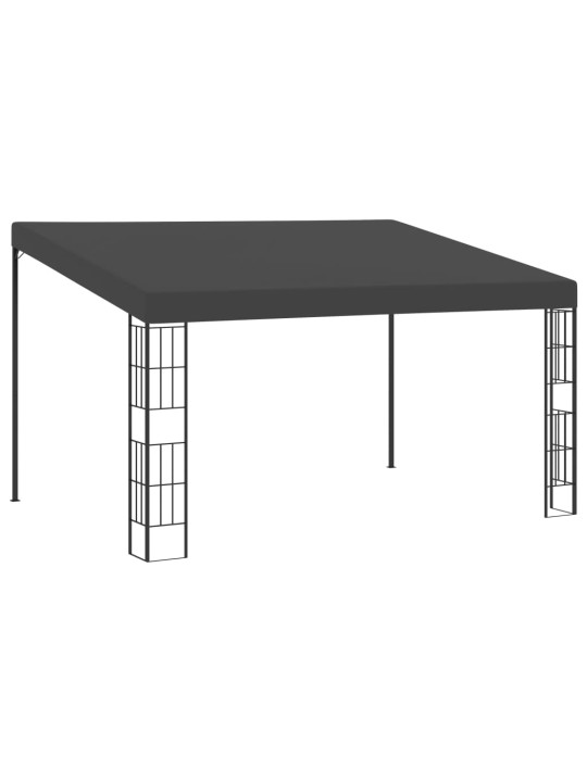 Dārza nojume, stiprināma pie sienas, 3x4 m, pelēks audums