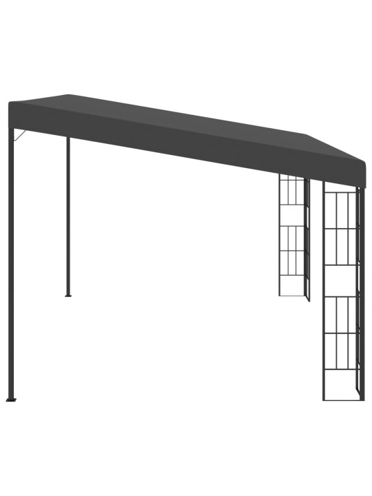 Dārza nojume, stiprināma pie sienas, 3x4 m, pelēks audums