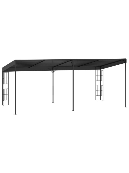 Dārza nojume, stiprināma pie sienas, 3x6 m, pelēks audums