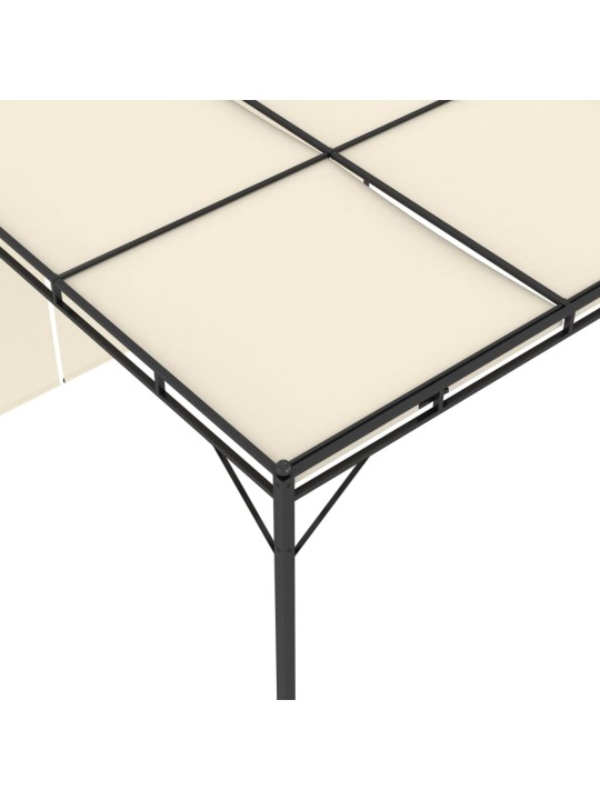 Dārza nojume ar sānu aizkariem, 4x3x2,25 m, krēmkrāsas