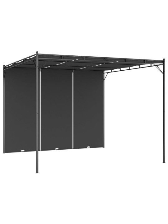 Dārza nojume ar sānu aizkariem, 3x3x2,25 m, antracītpelēka