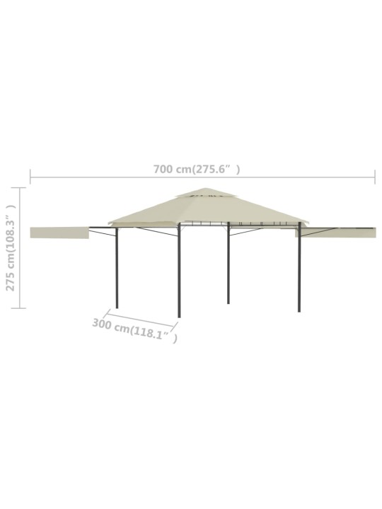 Nojume ar 2 izvelkamiem jumtiem, 3x3x2,75m, krēmkrāsa,180 g/m²