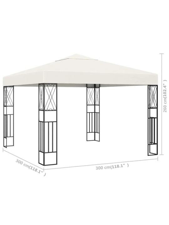 Dārza nojume, 3x3 m, krēmkrāsas audums