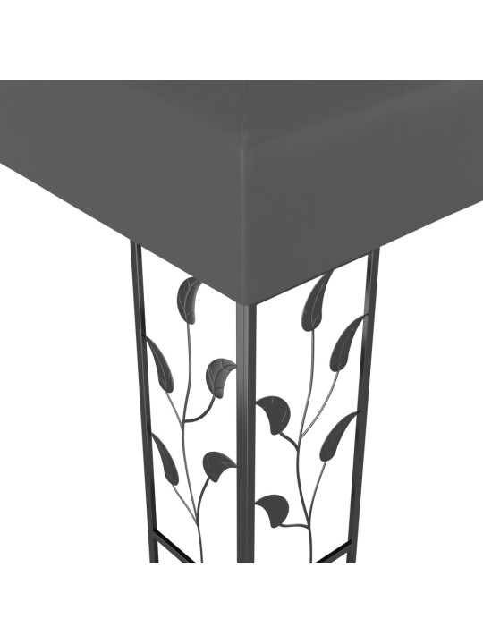 Dārza nojume ar dubulto jumtu, 3x4 m, antracītpelēka