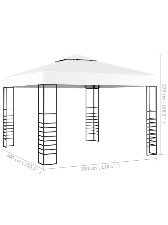 Dārza nojume, 3x3 m, balta