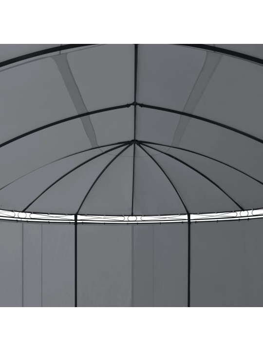 Dārza nojume ar aizkariem, 520x349x255 cm, antracītpelēka