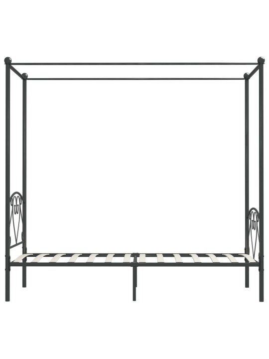 Gultas rāmis ar nojumi, pelēks, metāls, 90x200 cm