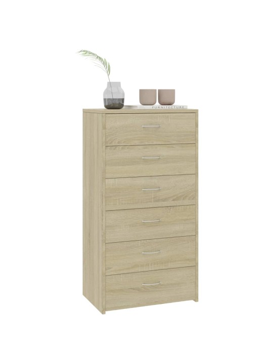 Kumode ar 6 atvilktnēm, 50x34x96 cm, inženierijas koks