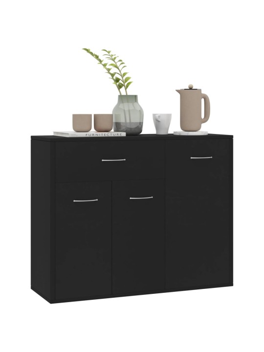 Kumode, melna, 88x30x70 cm, inženierijas koks
