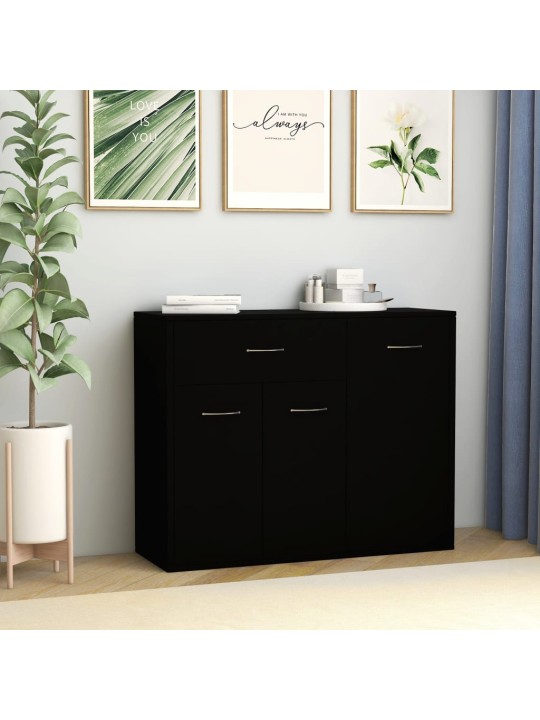 Kumode, melna, 88x30x70 cm, inženierijas koks