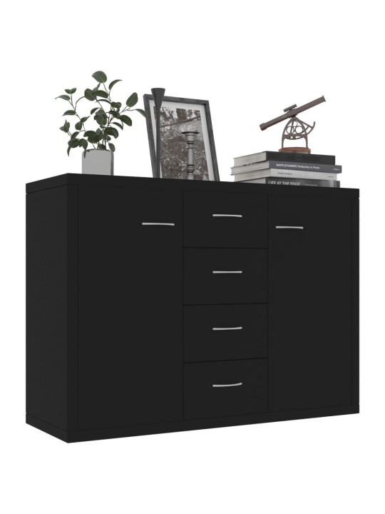 Kumode, melns, 88x30x65 cm, inženierijas koks