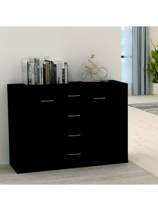 Kumode, melns, 88x30x65 cm, inženierijas koks