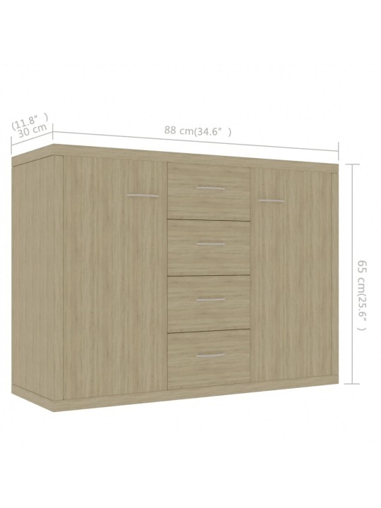Kumode, ozolkoka krāsa, 88x30x65 cm, inženierijas koks