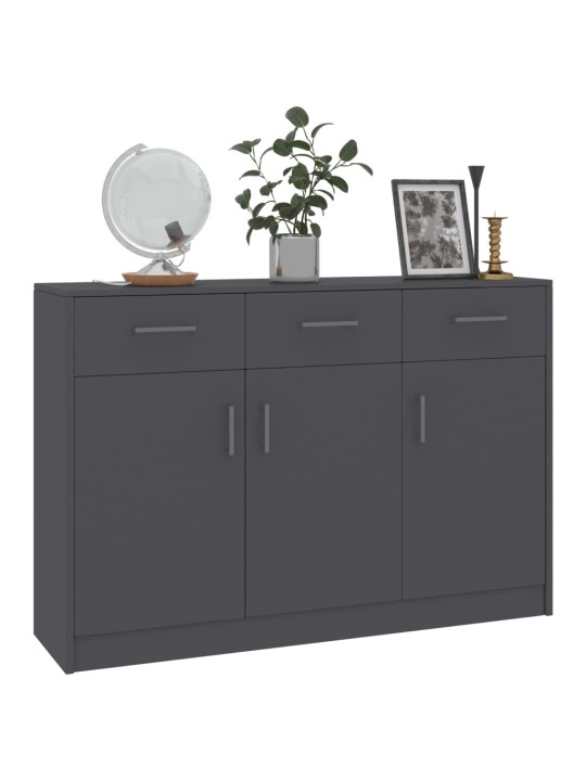 Kumode, pelēka, 110x30x75 cm, inženierijas koks