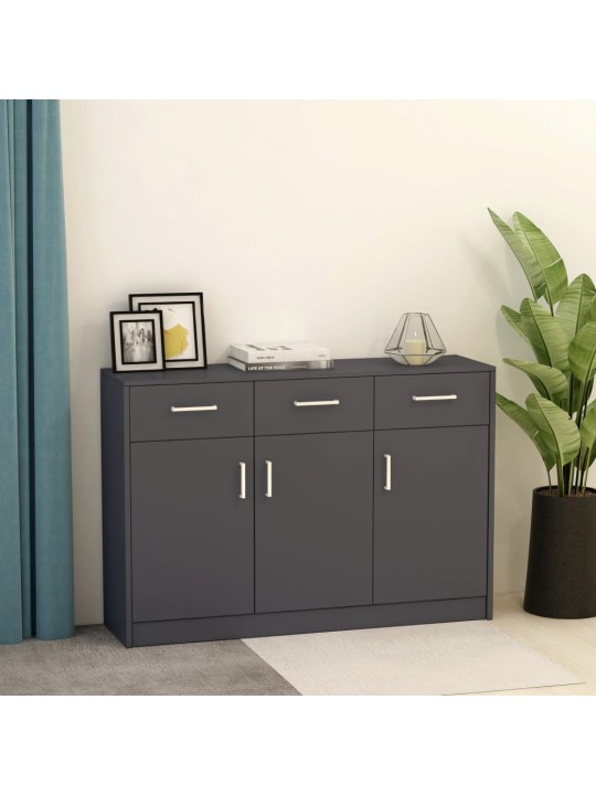 Kumode, pelēka, 110x30x75 cm, inženierijas koks