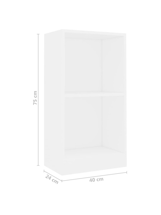 Grāmatu plaukts, balts, 40x24x75 cm, inženierijas koks