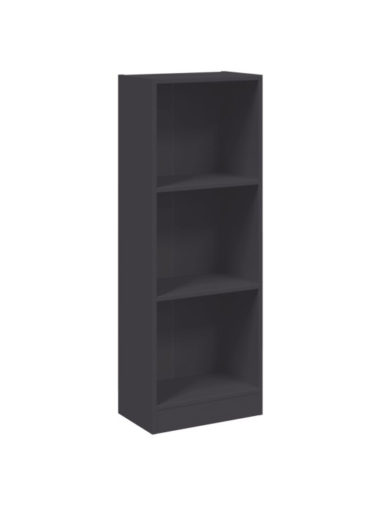 3-līmeņu grāmatu plaukts, pelēks, 40x24x109cm inženierijas koks
