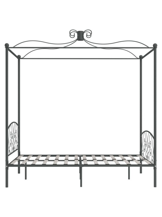 Gultas rāmis ar nojumi, pelēks, metāls, 120x200 cm