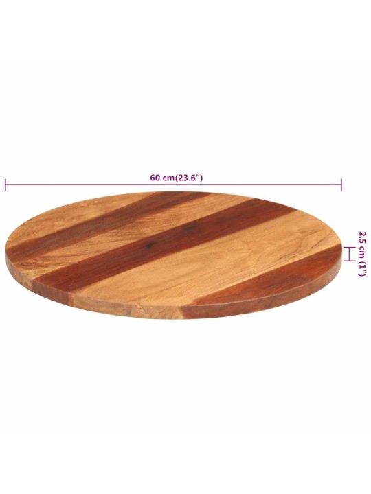 Galda virsma, 25-27 mm, 60 cm, apaļa, akācijas masīvkoks