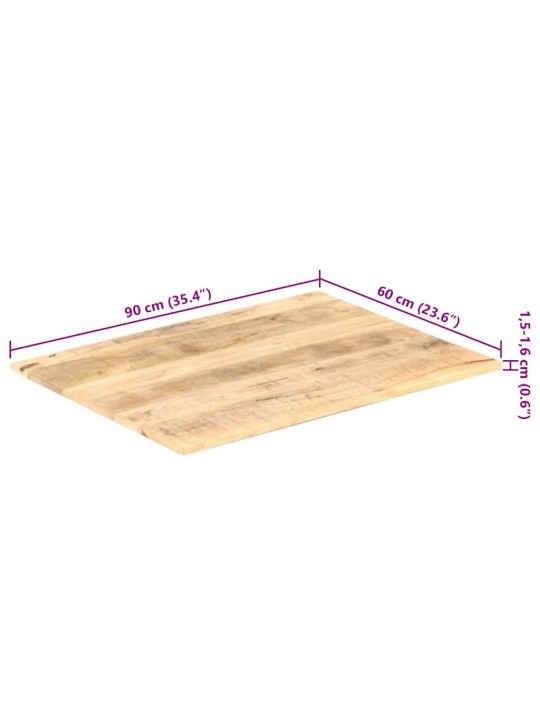 Galda virsma, 15-16 mm, 90x60 cm, mango masīvkoks