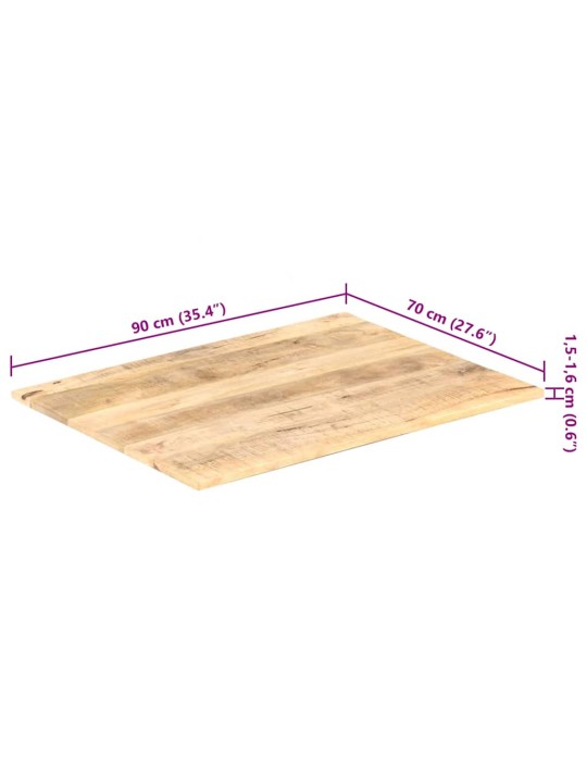 Galda virsma, 15-16 mm, 90x70 cm, mango masīvkoks