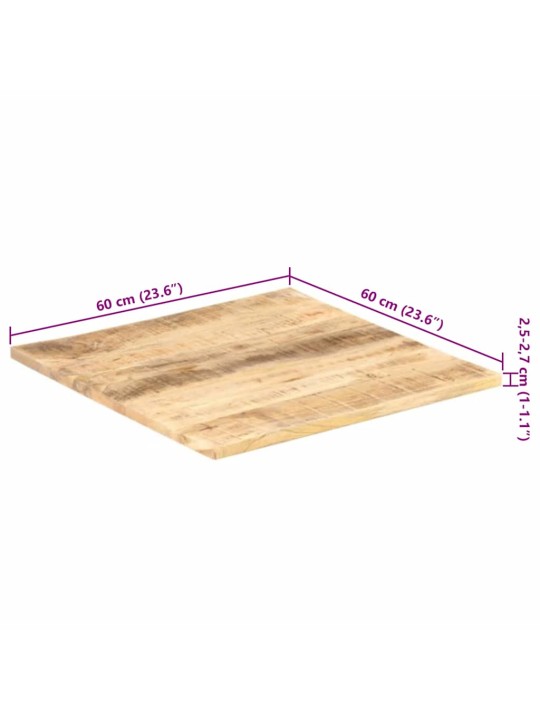Galda virsma, 25-27 mm, 60x60 cm, mango masīvkoks