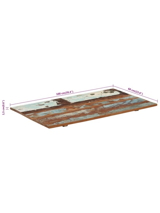 Galda virsma, taisnstūra, 60x100 cm, 15-16 mm, pārstrādāts koks