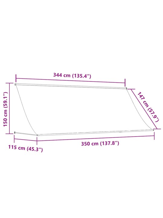 Markīze, oranža ar brūnu, 350x150 cm, izvelkama