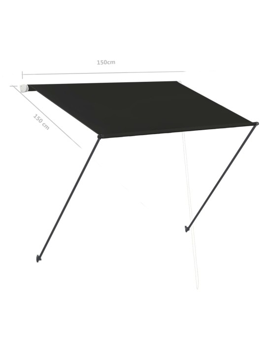 Izvelkama markīze ar led, 150x150 cm, antracītpelēka