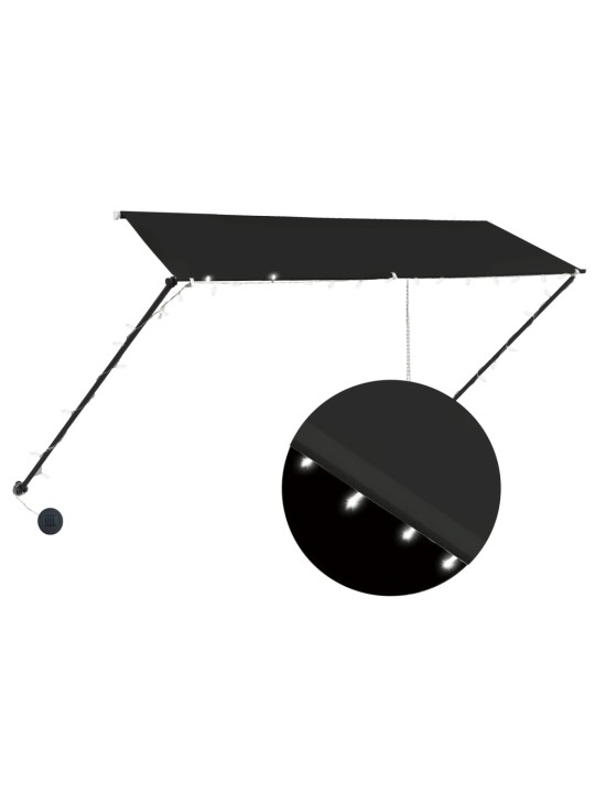 Izvelkama markīze ar led, 300x150 cm, antracītpelēka