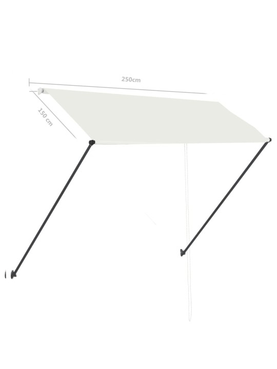 Izvelkama markīze ar led, 250x150 cm, krēmkrāsas