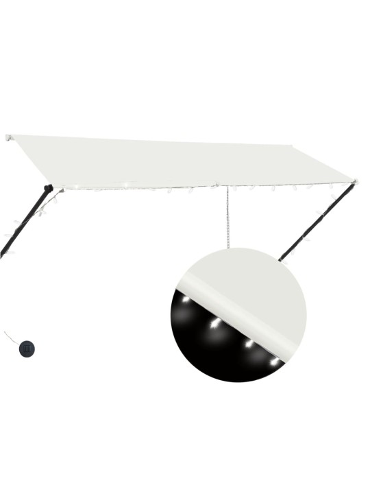 Izvelkama markīze ar led, 300x150 cm, krēmkrāsas