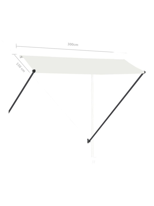 Izvelkama markīze ar led, 300x150 cm, krēmkrāsas