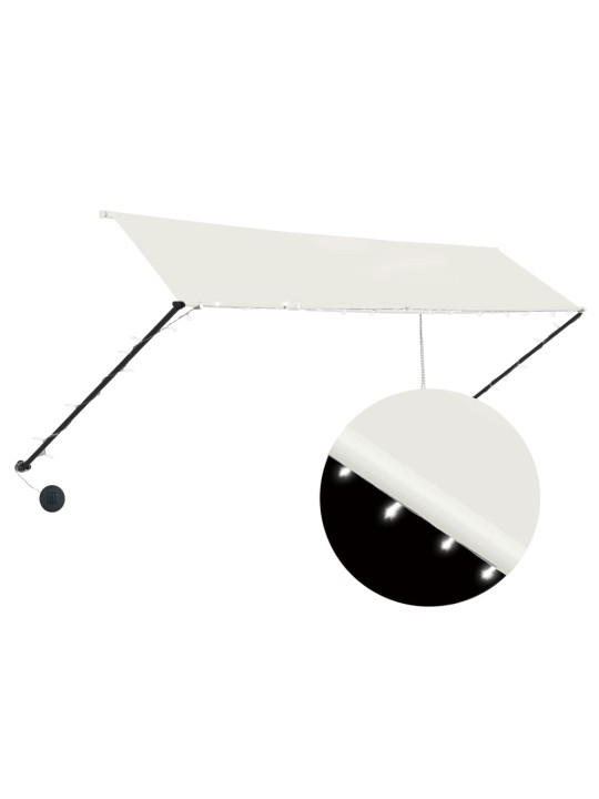 Izvelkama markīze ar led, 350x150 cm, krēmkrāsa